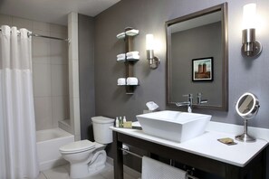 Free toiletries, hair dryer, towels