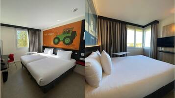 Family Suite, 2 Double Beds, Connecting Rooms | Pillowtop beds, individually decorated, desk, laptop workspace