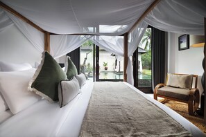 Villa, 2 habitaciones, piscina privada | Ropa de cama de alta calidad, minibar, caja fuerte