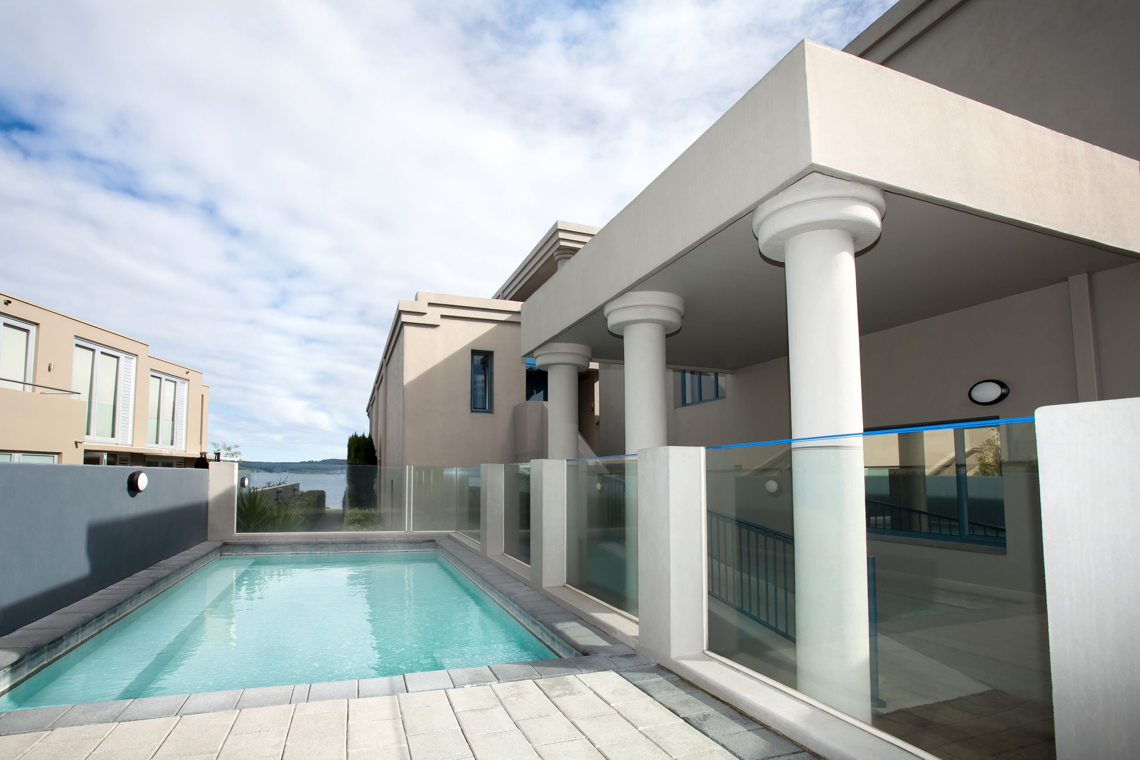 Outdoor pool, pool loungers