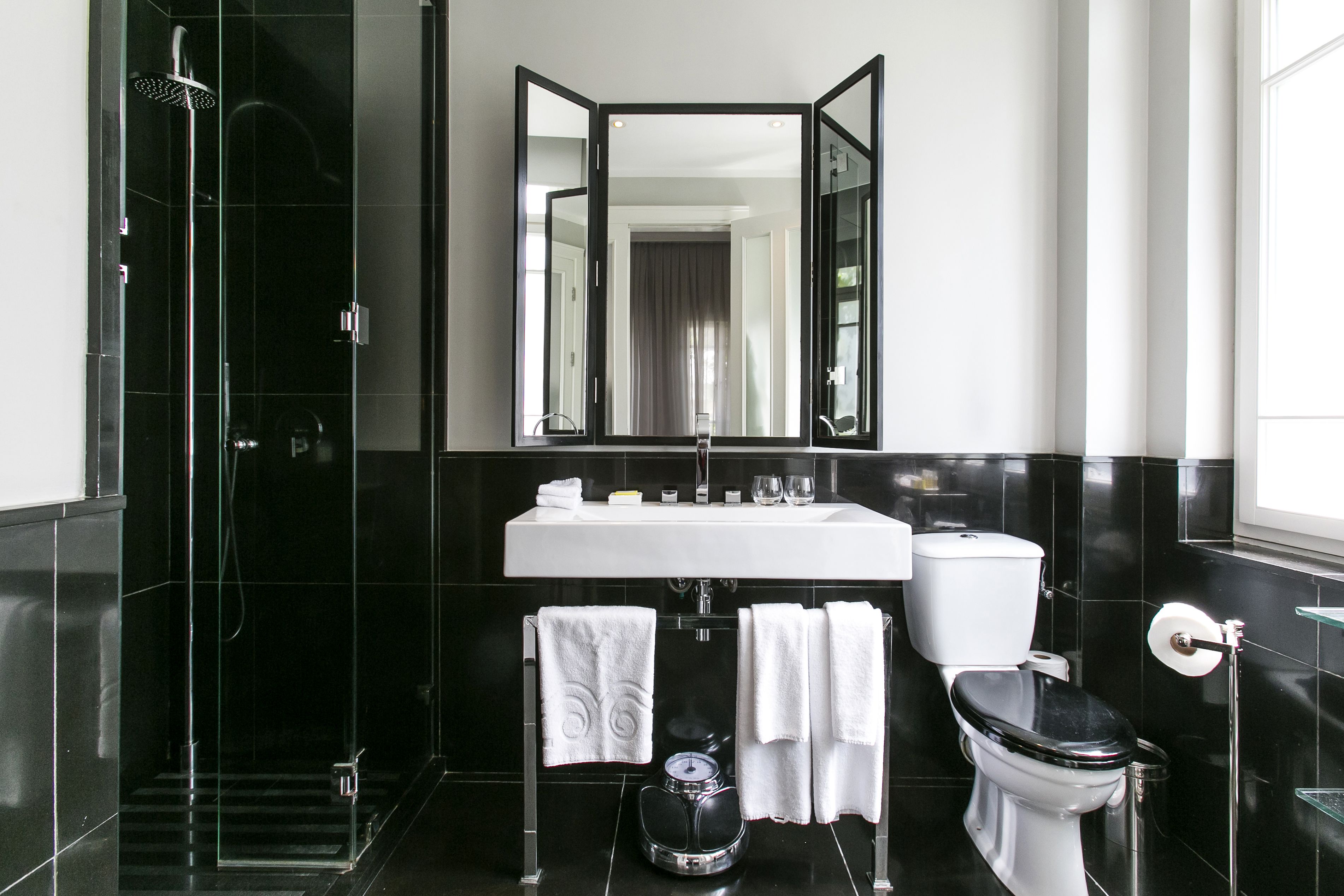 classic double room | bathroom | shower, designer toiletries, hair dryer, bathrobes
