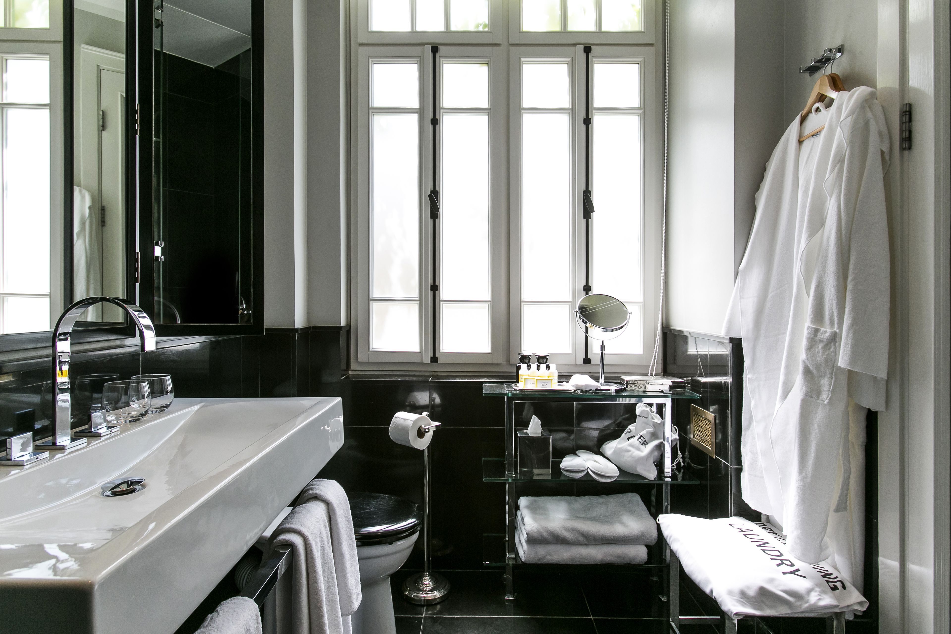 classic double room | bathroom | shower, designer toiletries, hair dryer, bathrobes