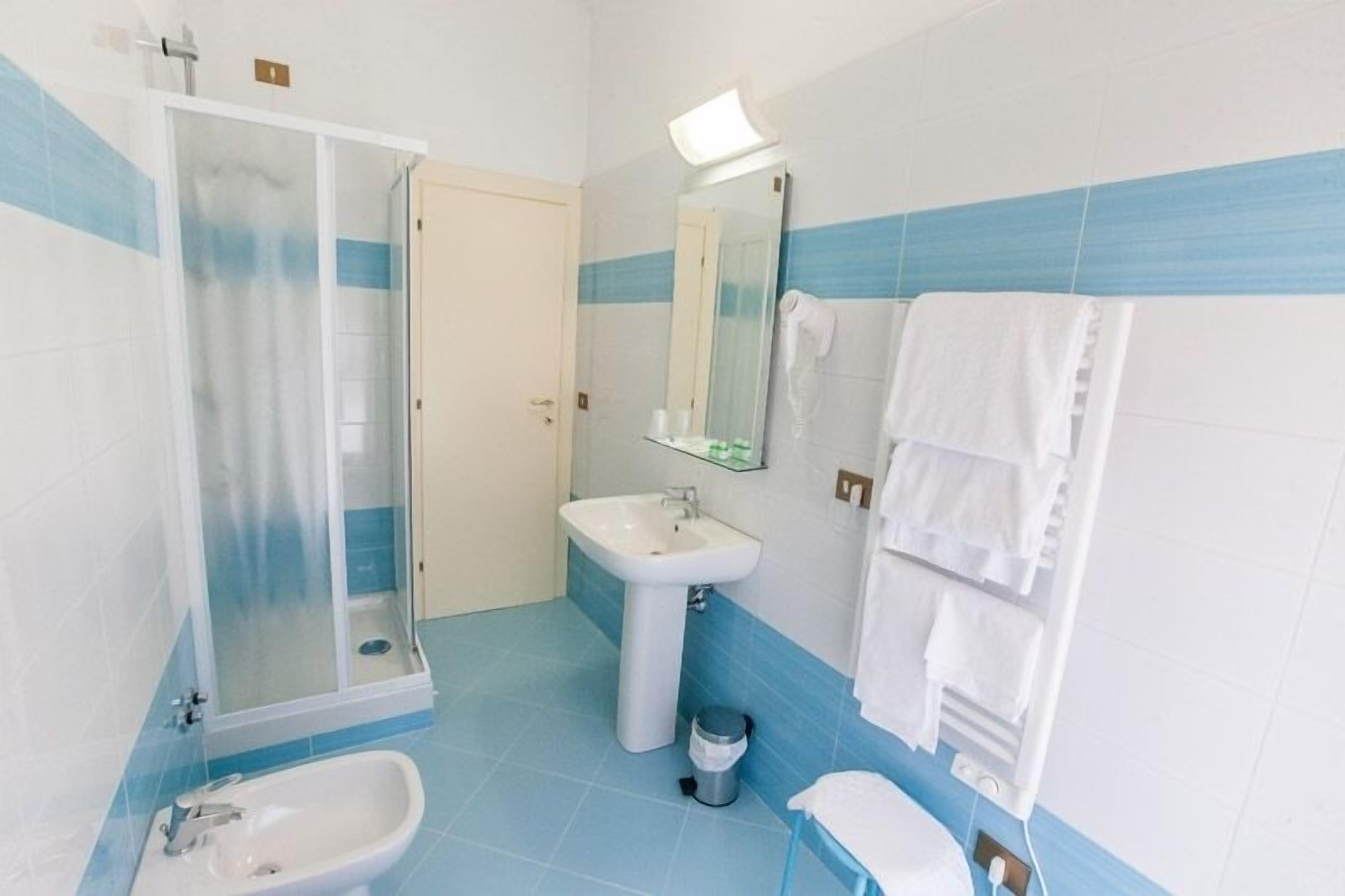 shower, free toiletries, hair dryer, bidet