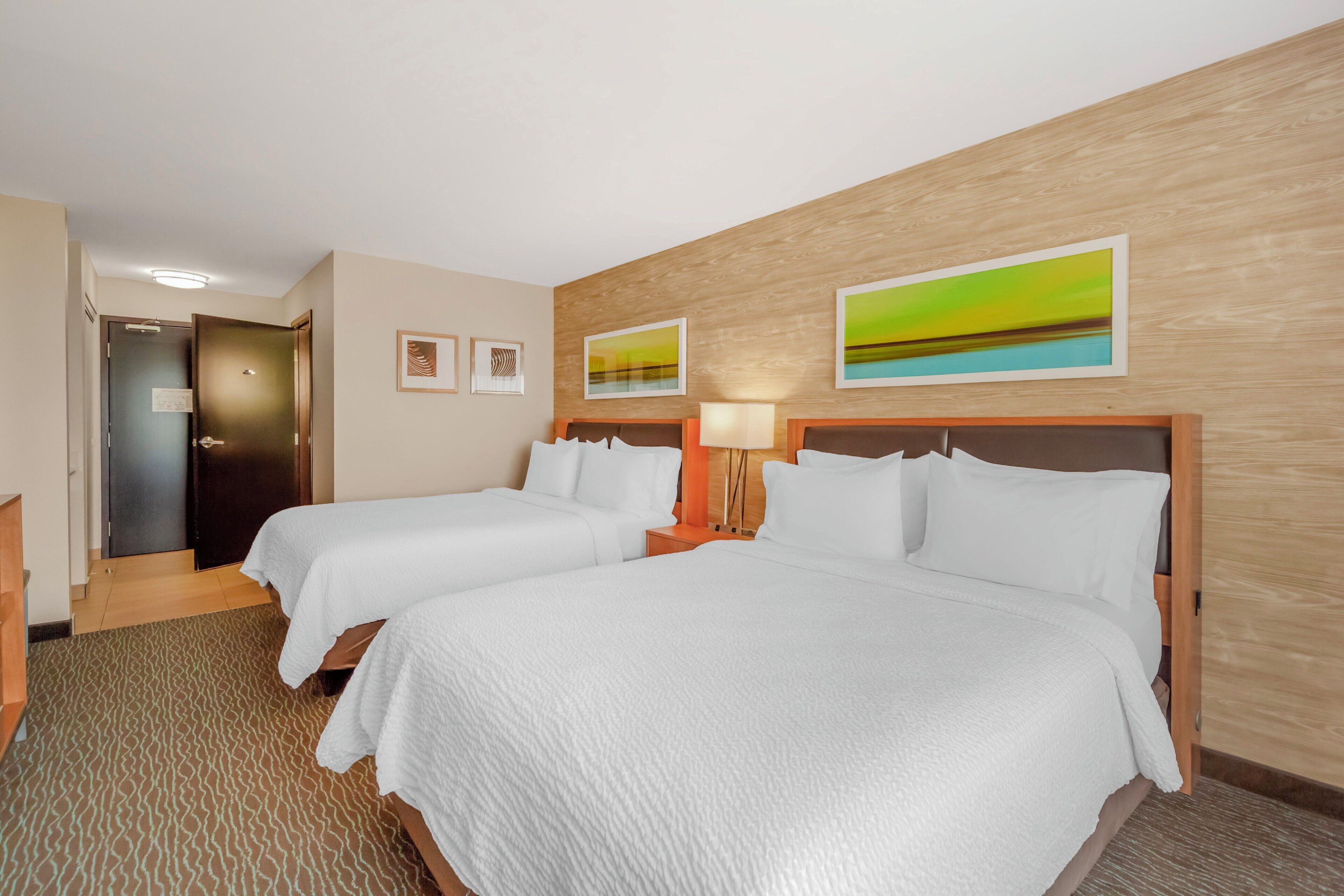 Hypo-allergenic bedding, desk, blackout curtains, soundproofing