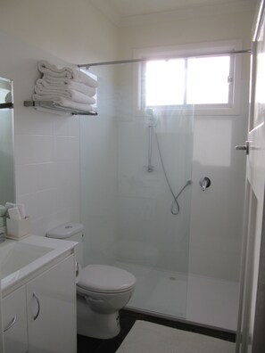 Free toiletries, hair dryer, towels