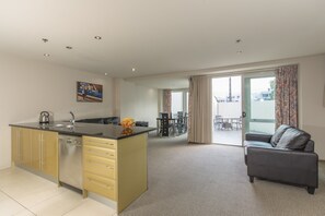 Superior Apartment, 2 Bedrooms | Living area | TV - Quest on Durham (Tauranga)