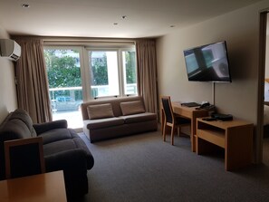 Executive Apartment, 3 Bedrooms | Living area | TV - Quest on Durham (Tauranga)