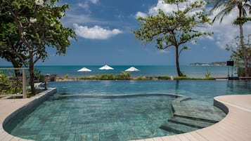 Outdoor pool, sun loungers