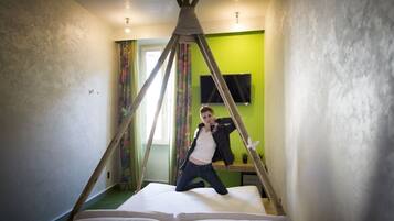 Deluxe-Doppelzimmer (iWild) | Italienische Bettbezüge von Frette, Betten mit Memory-Foam-Matratzen