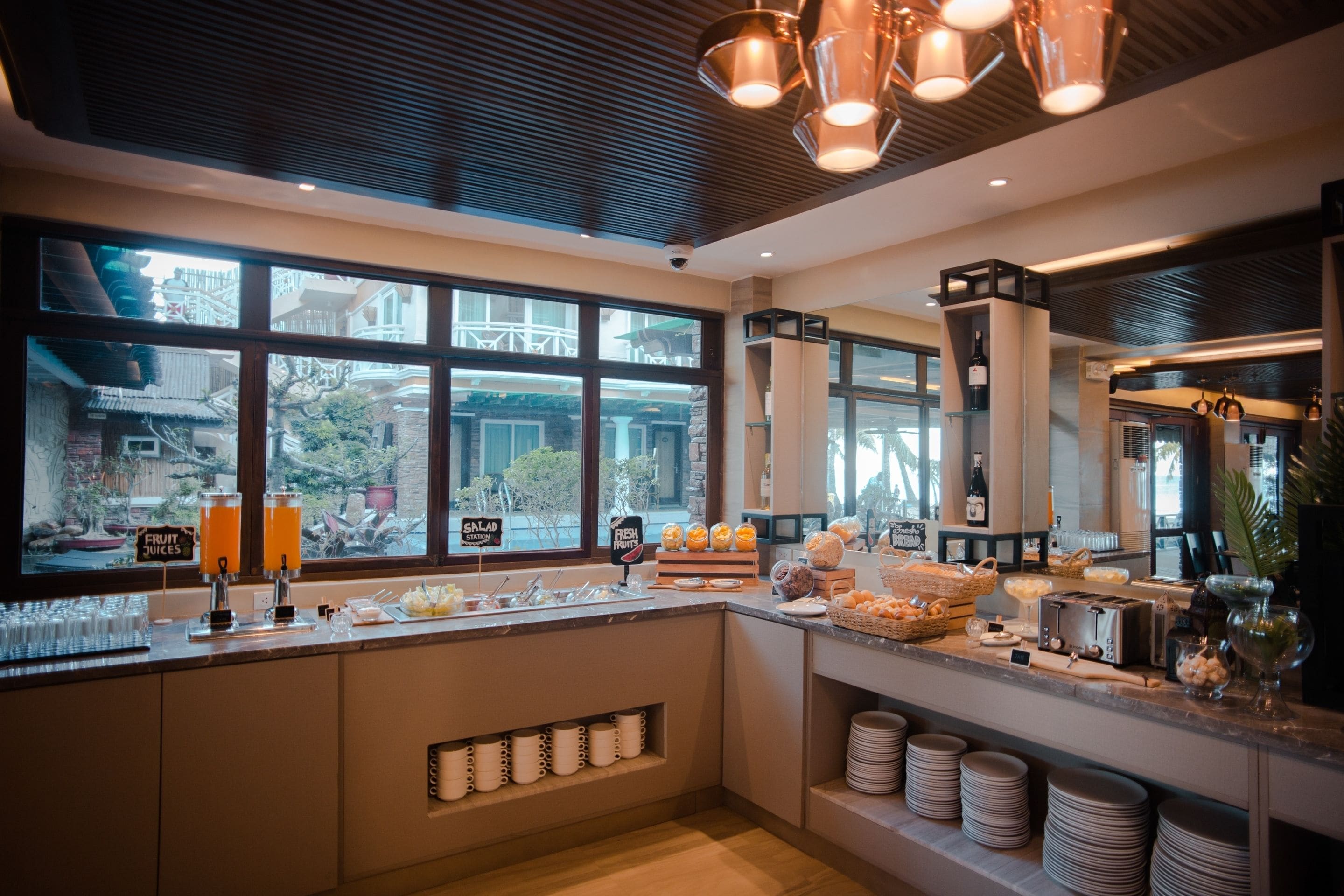 breakfast, lunch, dinner served; international cuisine, beach views