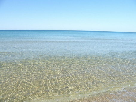 Sun loungers, beach umbrellas. B&B AlbaChiara