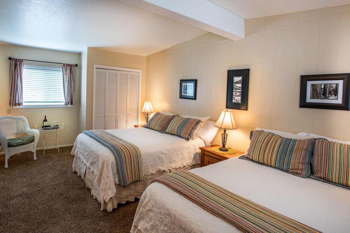 two queen suite | individually decorated, individually furnished, desk, laptop workspace