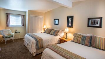 Two Queen Suite | Individually decorated, individually furnished, desk, laptop workspace