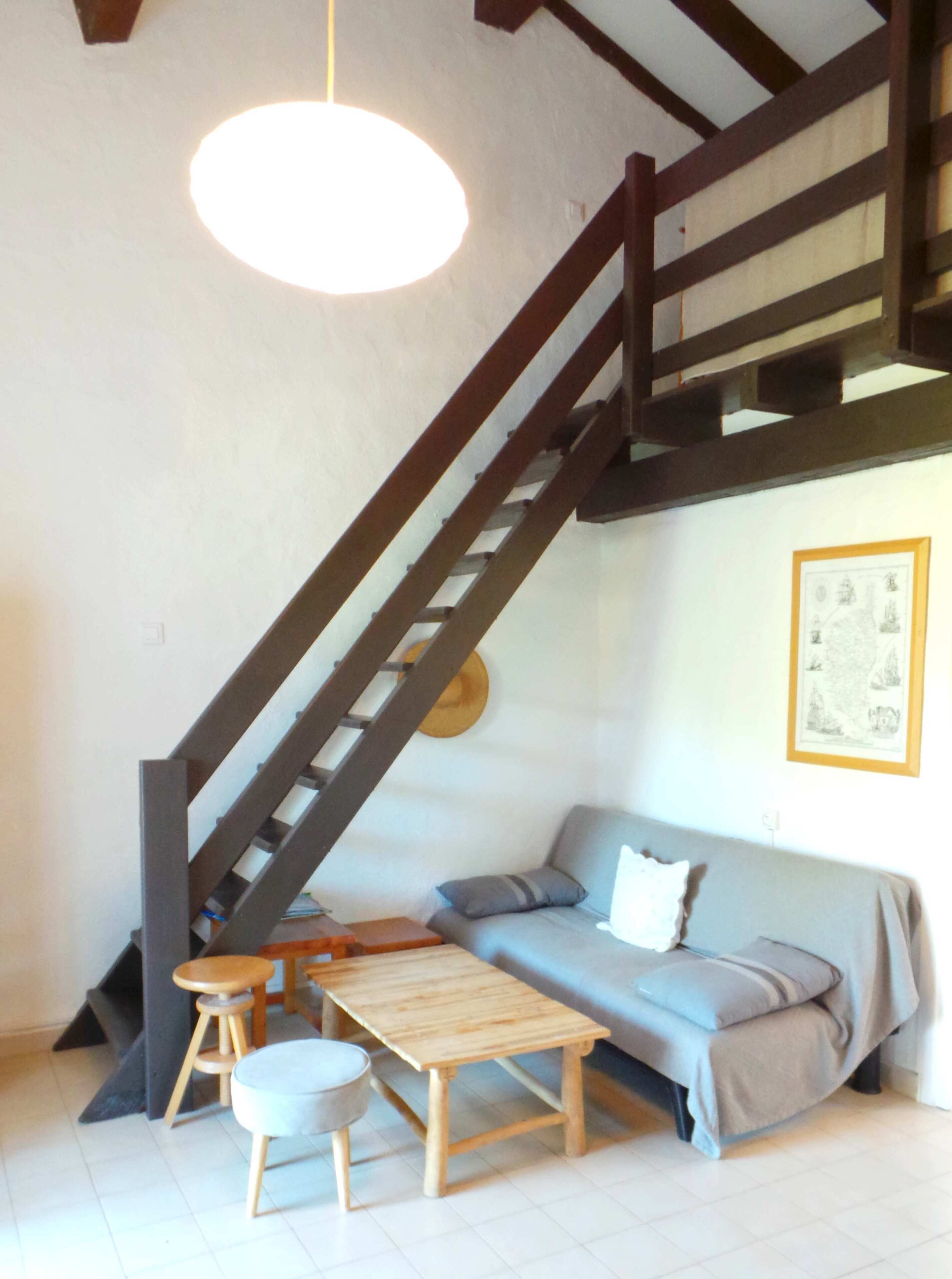 family apartment, garden view, mezzanine | living area | tv