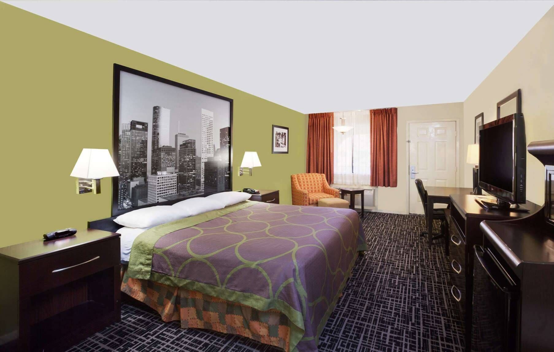 Individually decorated, individually furnished, desk, laptop workspace