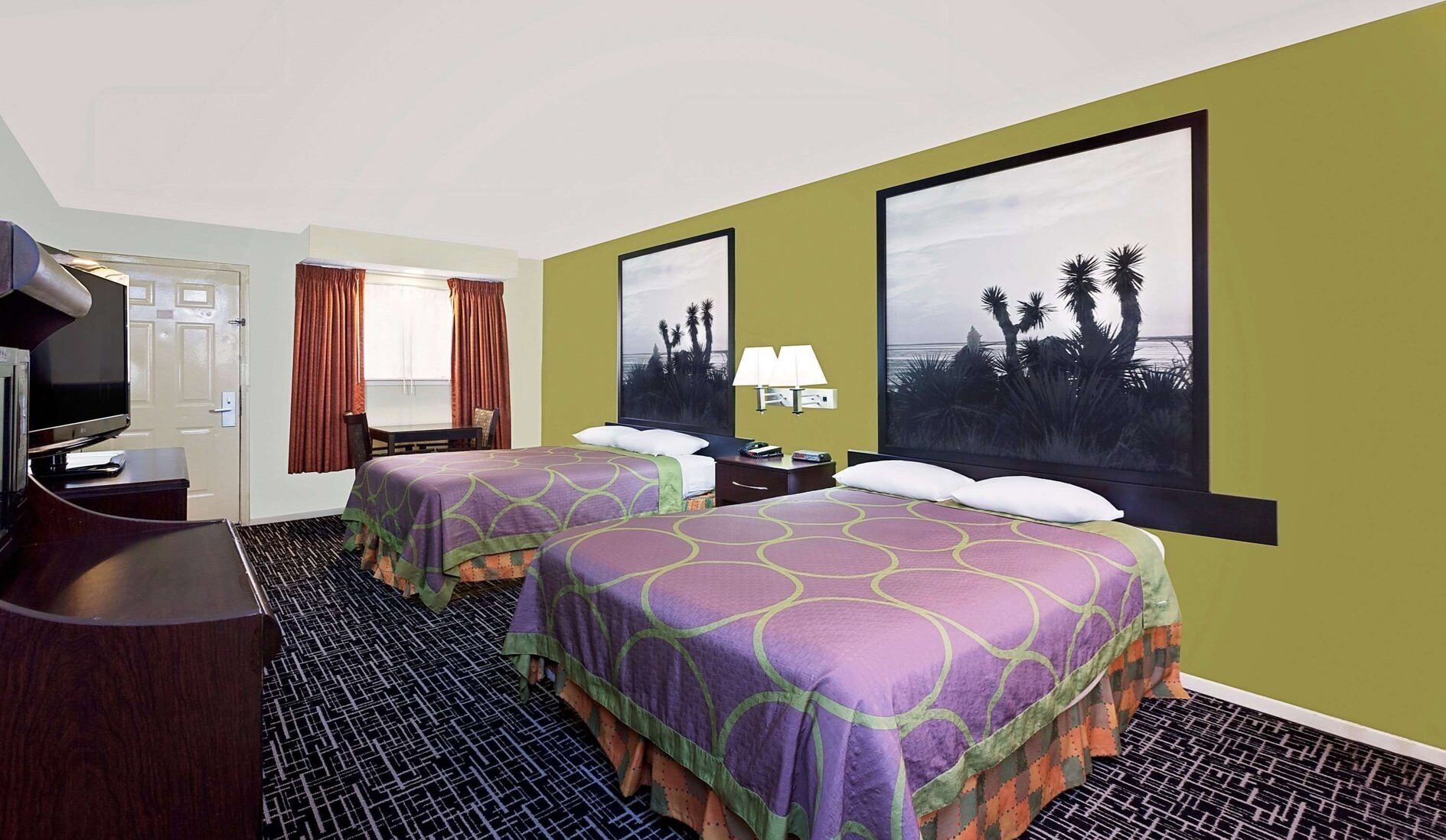 Individually decorated, individually furnished, desk, laptop workspace