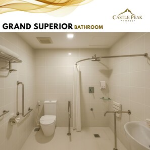 Grand Superior Room | Bathroom | Shower, free toiletries, slippers, towels - Castle Peak Hotel (Cebu City)