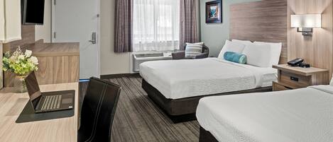 Standard Room, 2 Queen Beds | Premium bedding, in-room safe, desk, laptop workspace