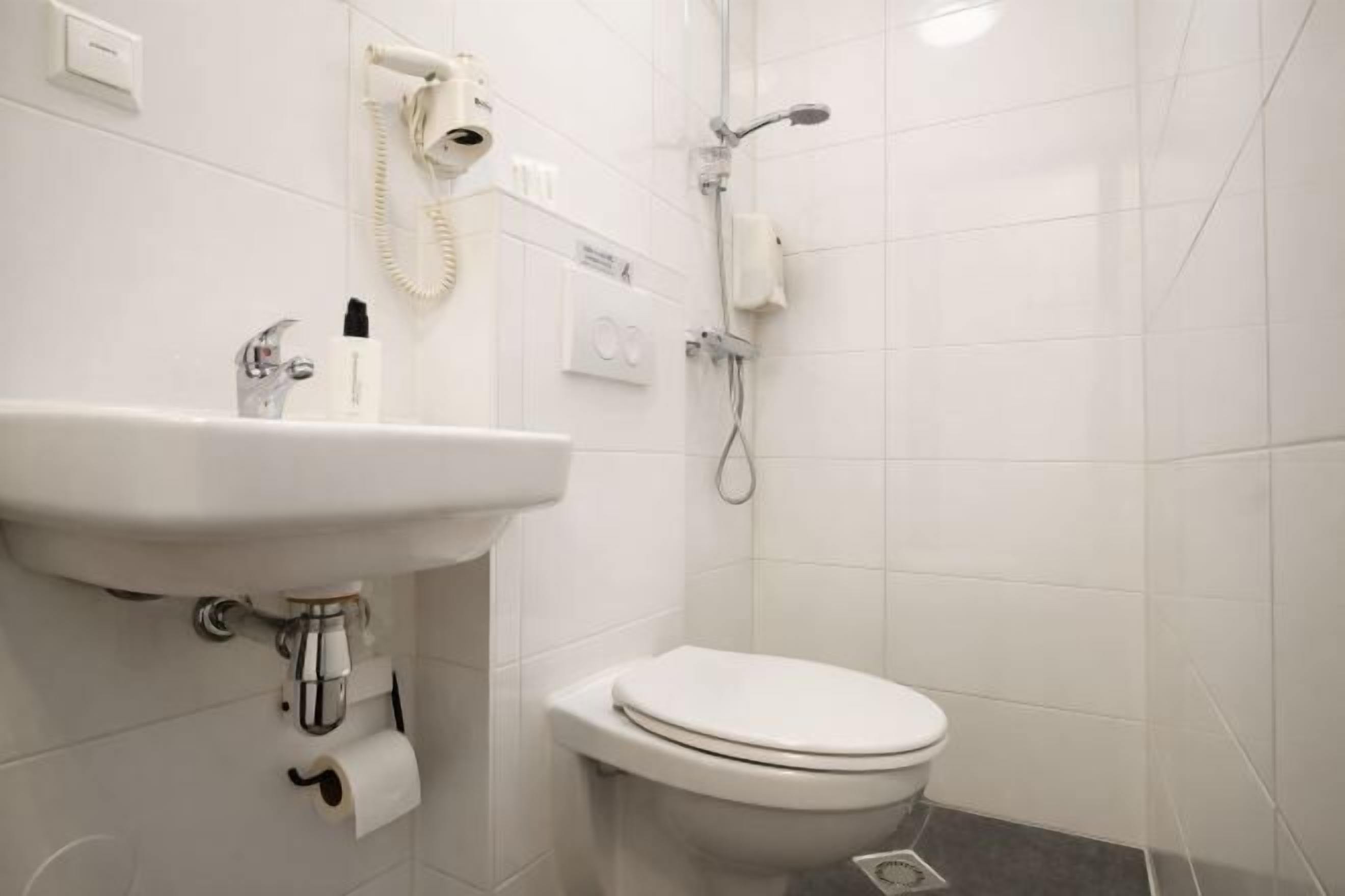 Shower, hair dryer