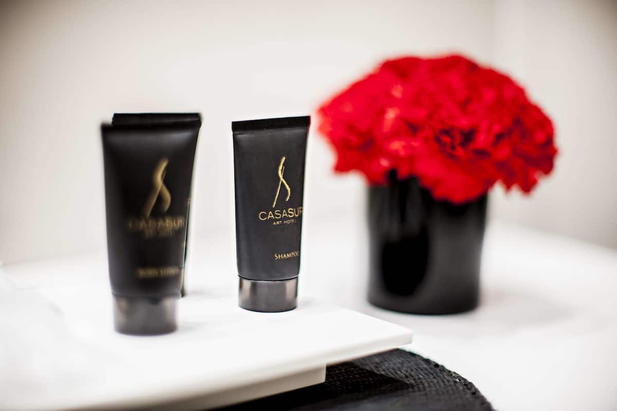 shower, rainfall showerhead, free toiletries, hair dryer