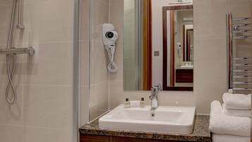 Free toiletries, hair dryer, towels
