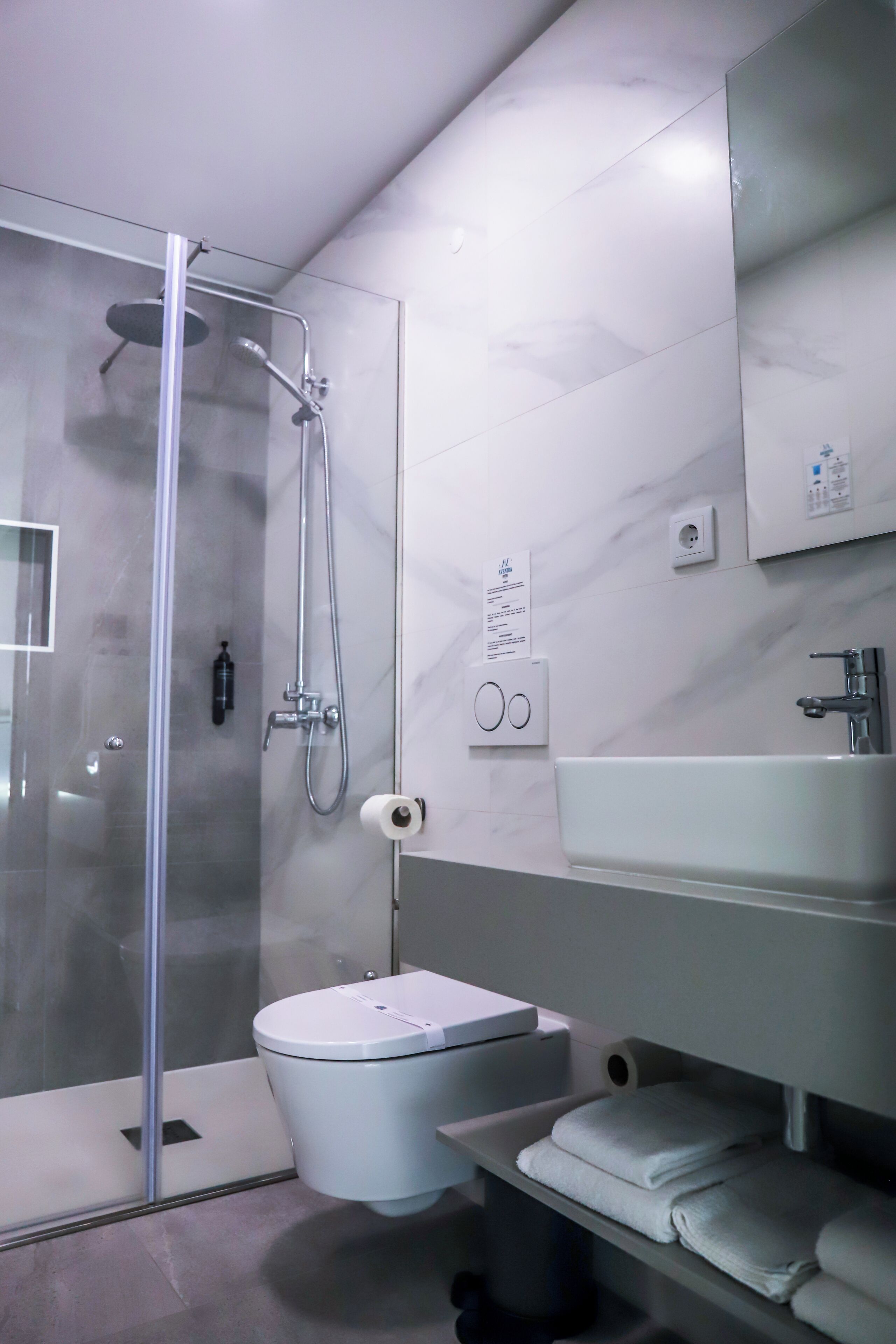 free toiletries, hair dryer, towels