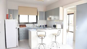 Apartment, 2 Bedrooms | Private kitchen | Fridge, stovetop, coffee/tea maker, electric kettle