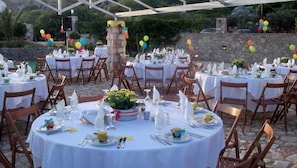 Outdoor banquet area