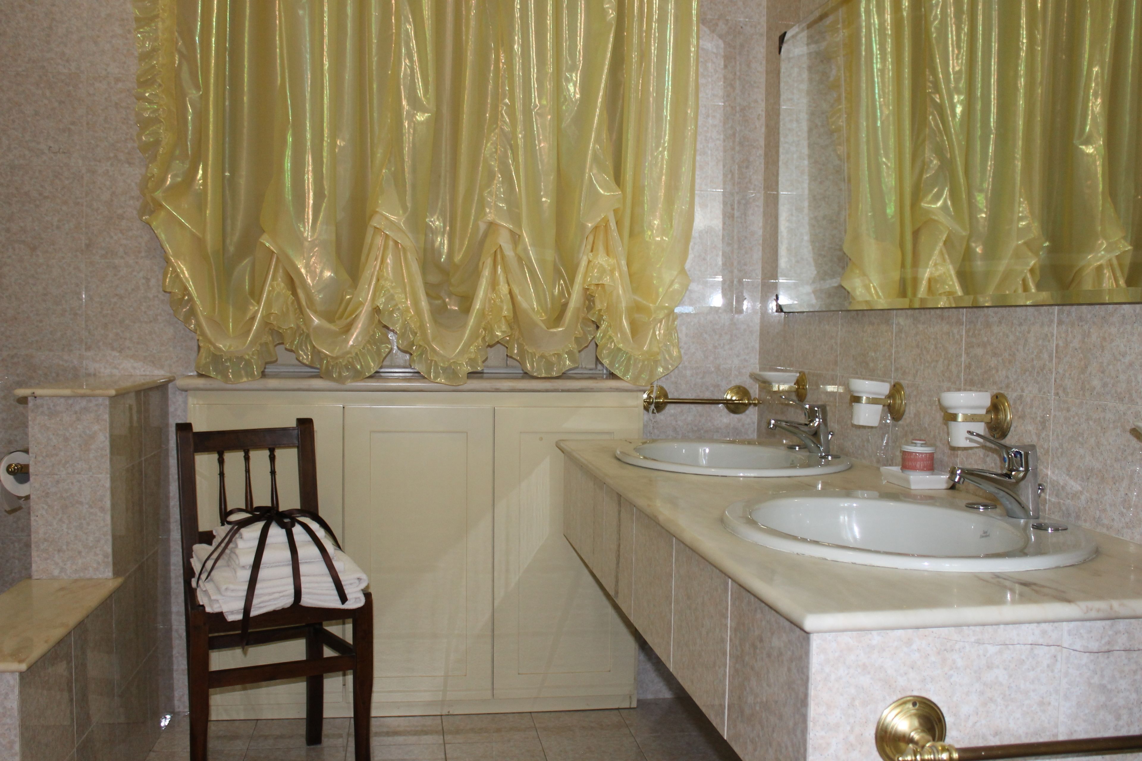 hair dryer, bidet, towels