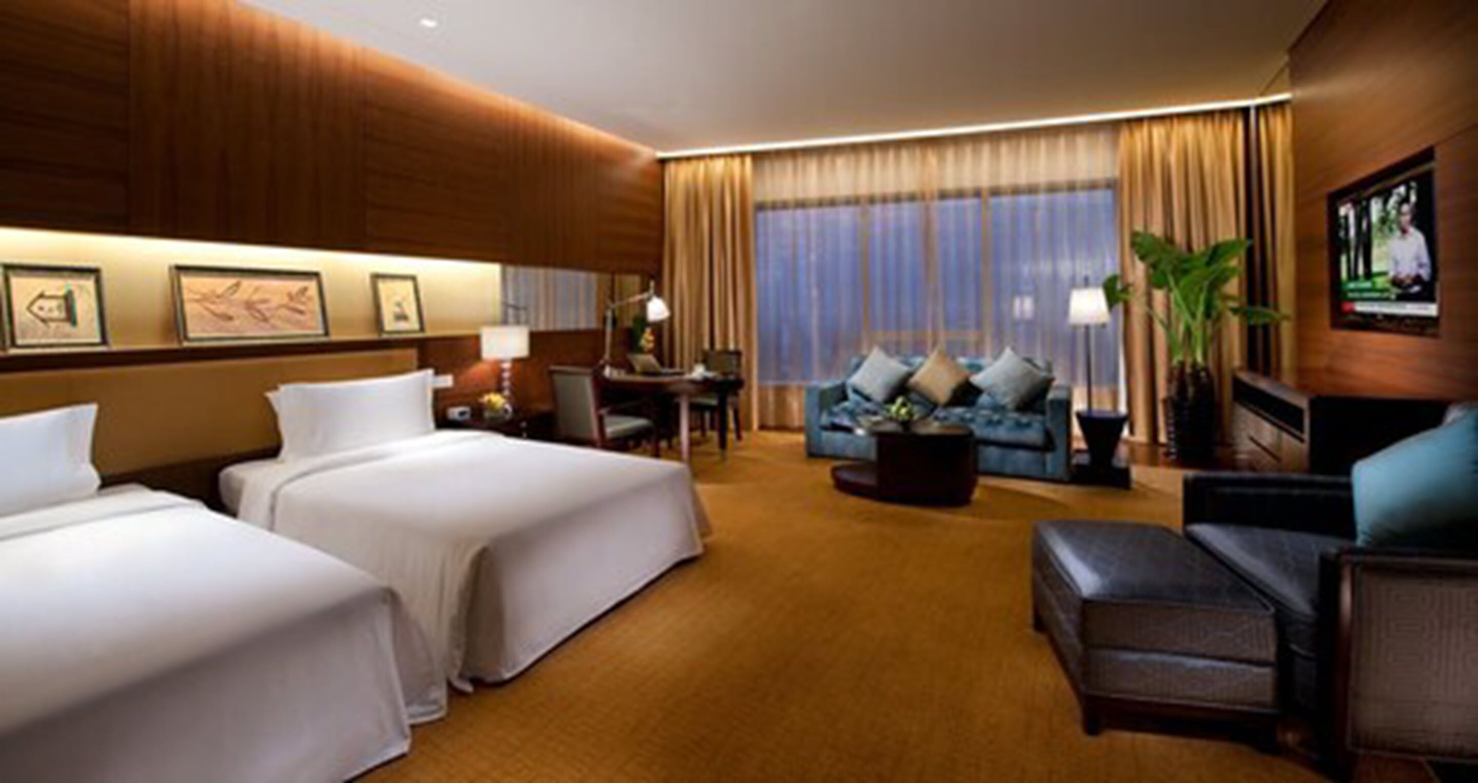 elite twin room | living area | lcd tv, ping pong