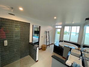 Villa, 4 Bedrooms, Private Pool | Bathroom amenities | Shower, deep-soaking bathtub, rainfall showerhead, free toiletries