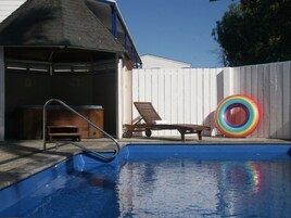 Outdoor pool, open 9:00 AM to 9:00 PM, sun loungers