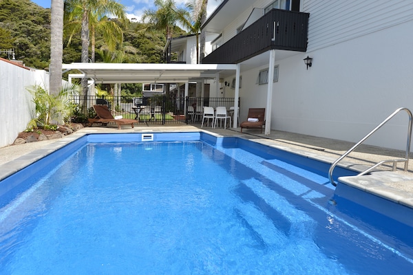 Outdoor pool, open 9:00 AM to 9:00 PM, sun loungers