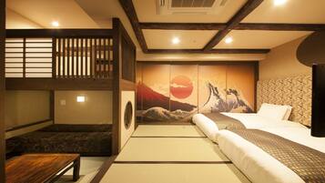 Japanese Style Family Room SAKURA FUJI - Non Smoking (2 Semi-double Beds) - Main Building | Premium bedding, down comforters, desk, iron/ironing board