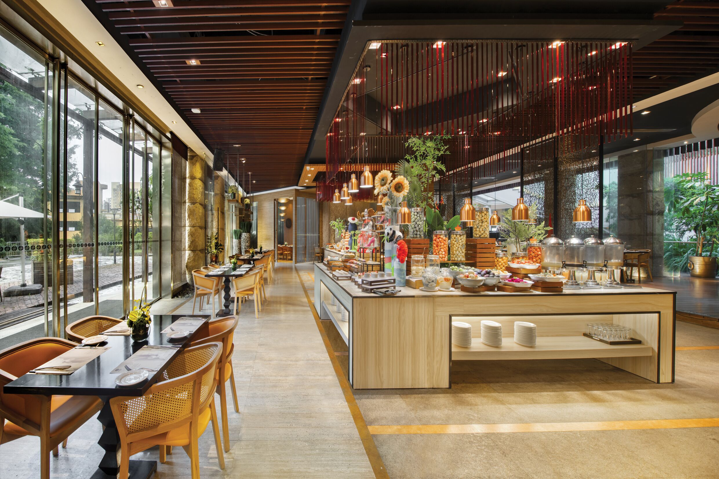 Café da manhã com buffet todos os dias (CNY 60 por pessoa) 