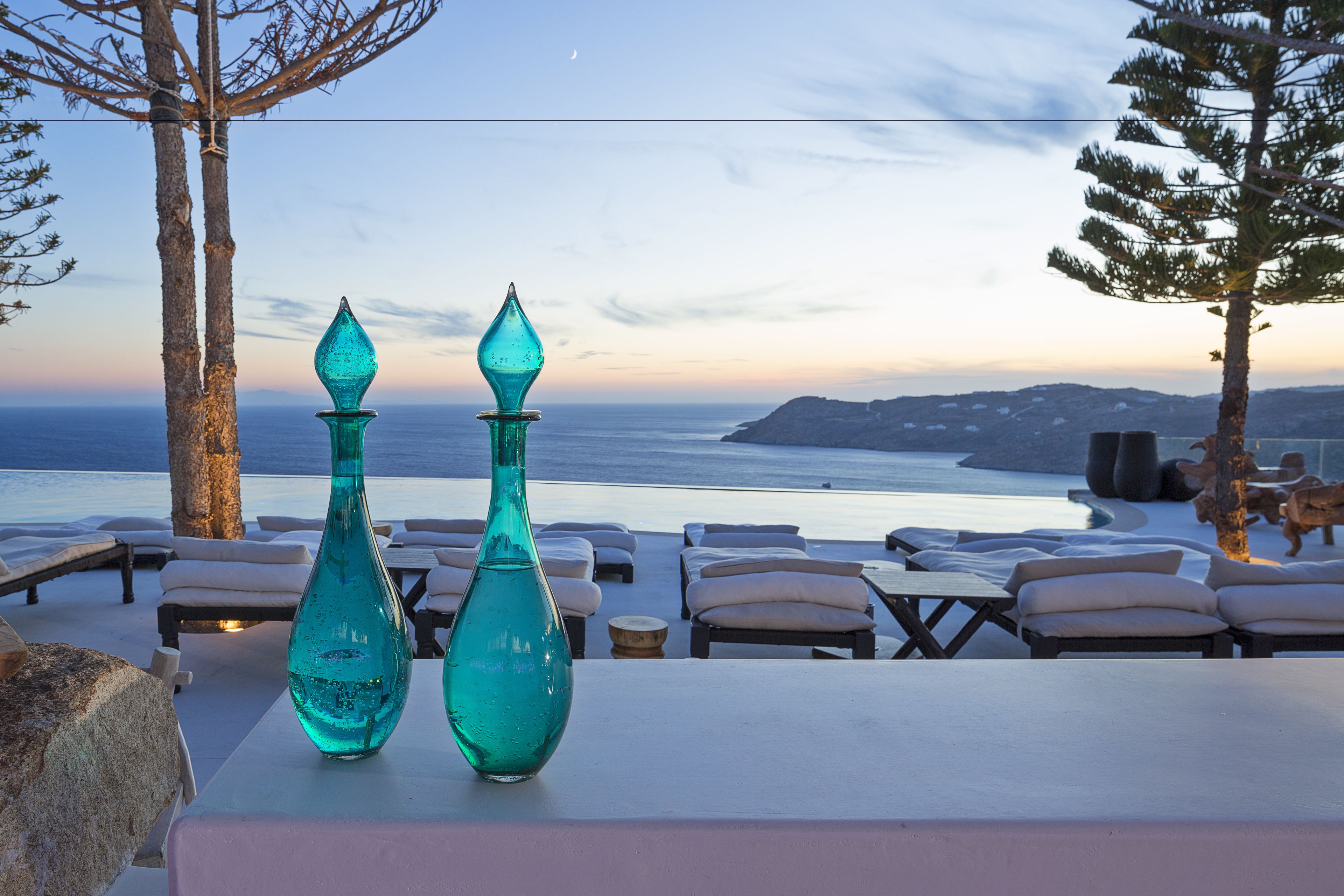Seasonal outdoor pool, pool umbrellas, pool loungers