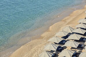 Private beach, free beach shuttle, sun-loungers, beach umbrellas