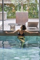 Indoor pool, pool loungers