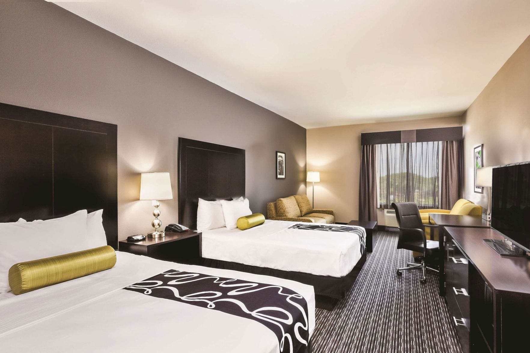 Premium bedding, pillow-top beds, desk, iron/ironing board