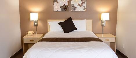 Memory foam beds, desk, free WiFi