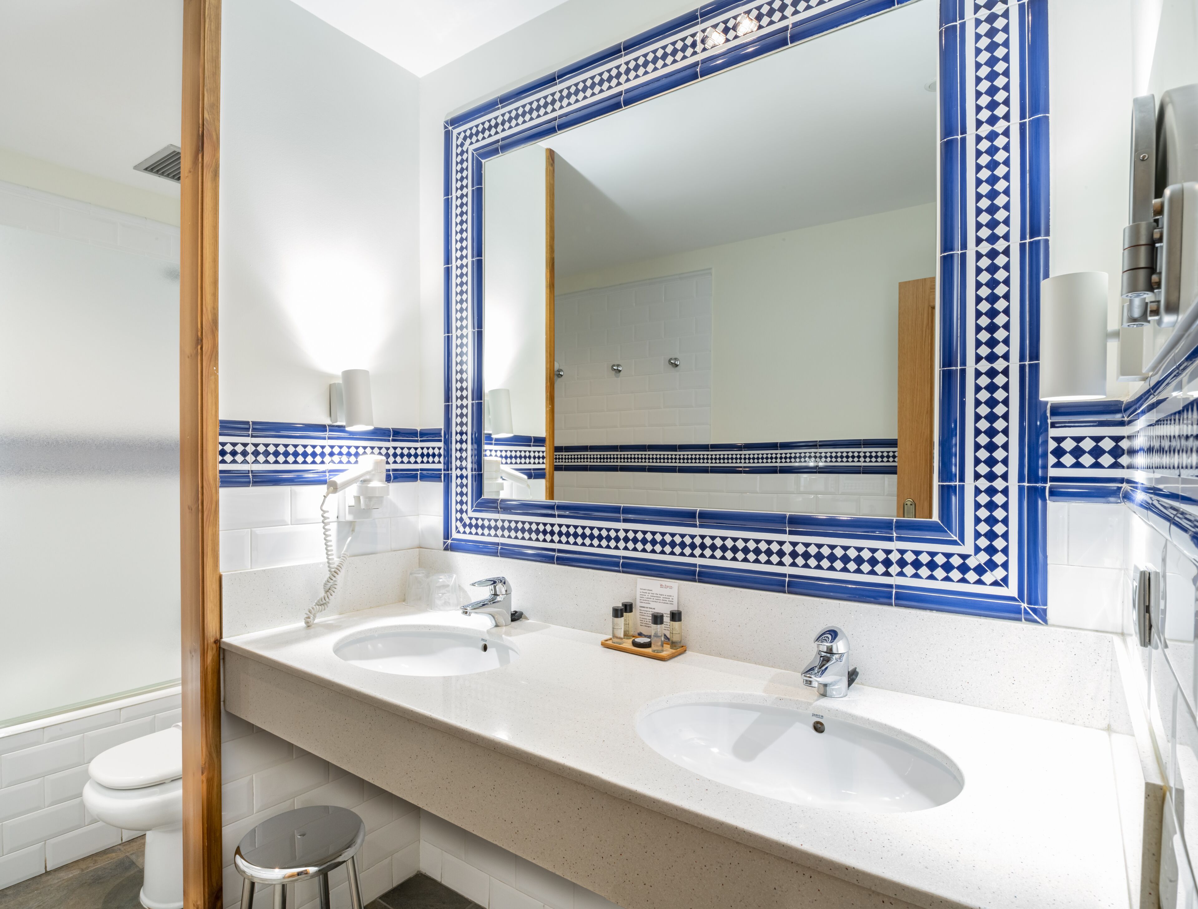 hair dryer, dressing gowns, bidet, towels