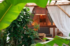 Deluxe Bungalow, 1 Bedroom, Terrace, Garden View | View from room - Casa de Piedra (Mindo)