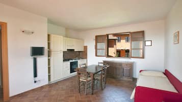 Appartement, 2 slaapkamers | Privékeuken | Een koelkast met diepvriezer, een oven, een kookplaat