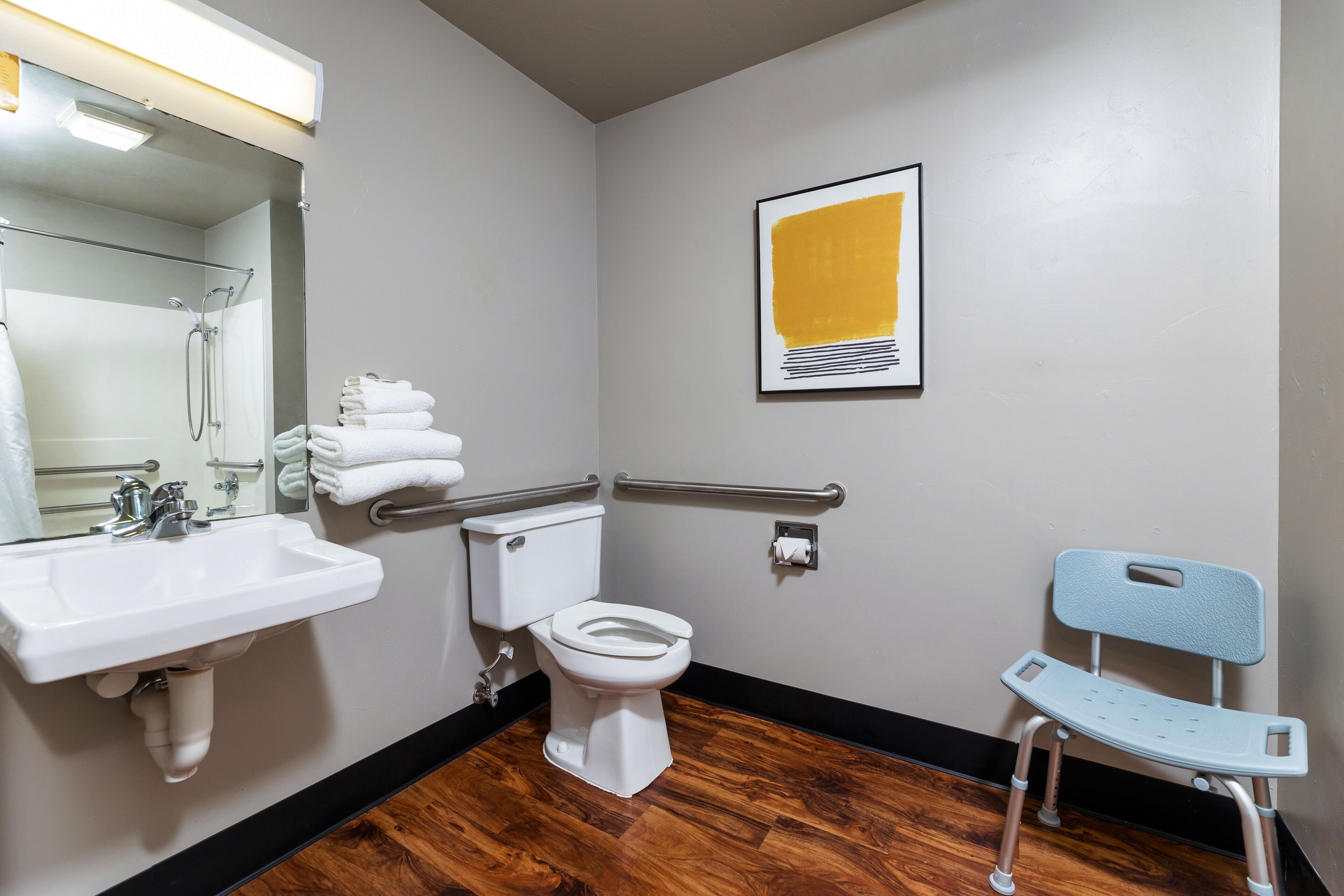 standard room, 1 queen bed, accessible | bathroom | combined shower/bathtub, free toiletries, hair dryer, towels