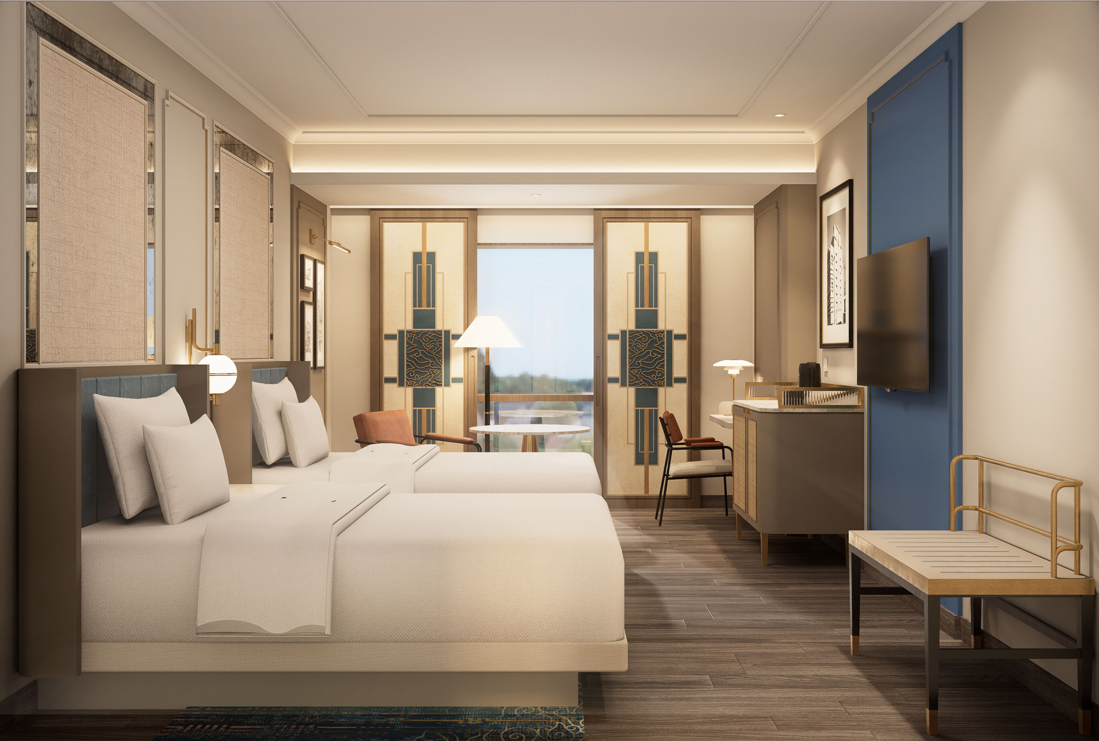 Junior Suite, 2 Twin Beds | Minibar, in-room safe, desk, blackout drapes