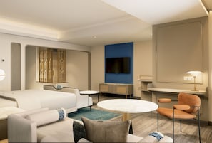 Minibar, coffre-fort, bureau, rideaux d’obscurcissement