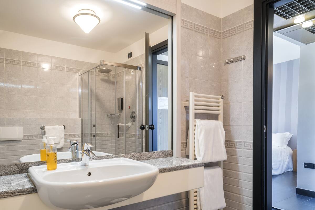 shower, free toiletries, hair dryer, bidet