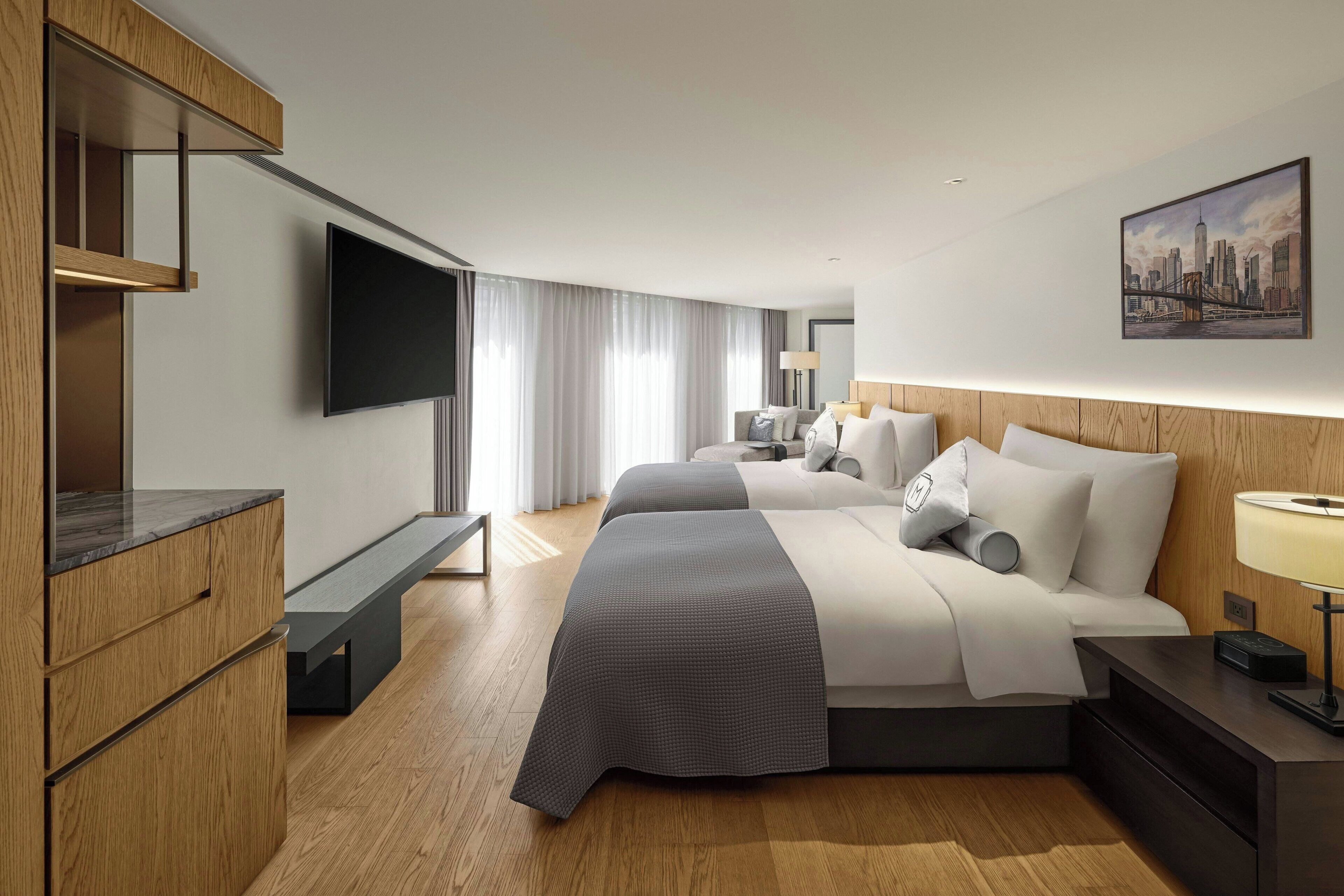 Ropa de cama de alta calidad, edredón y minibar 