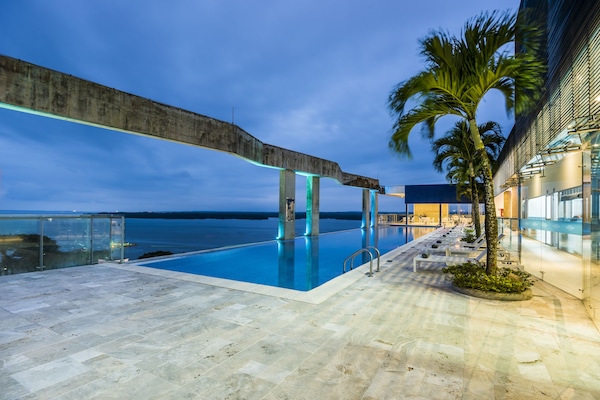 Outdoor pool, open 10:00 AM to 8:00 PM, sun loungers