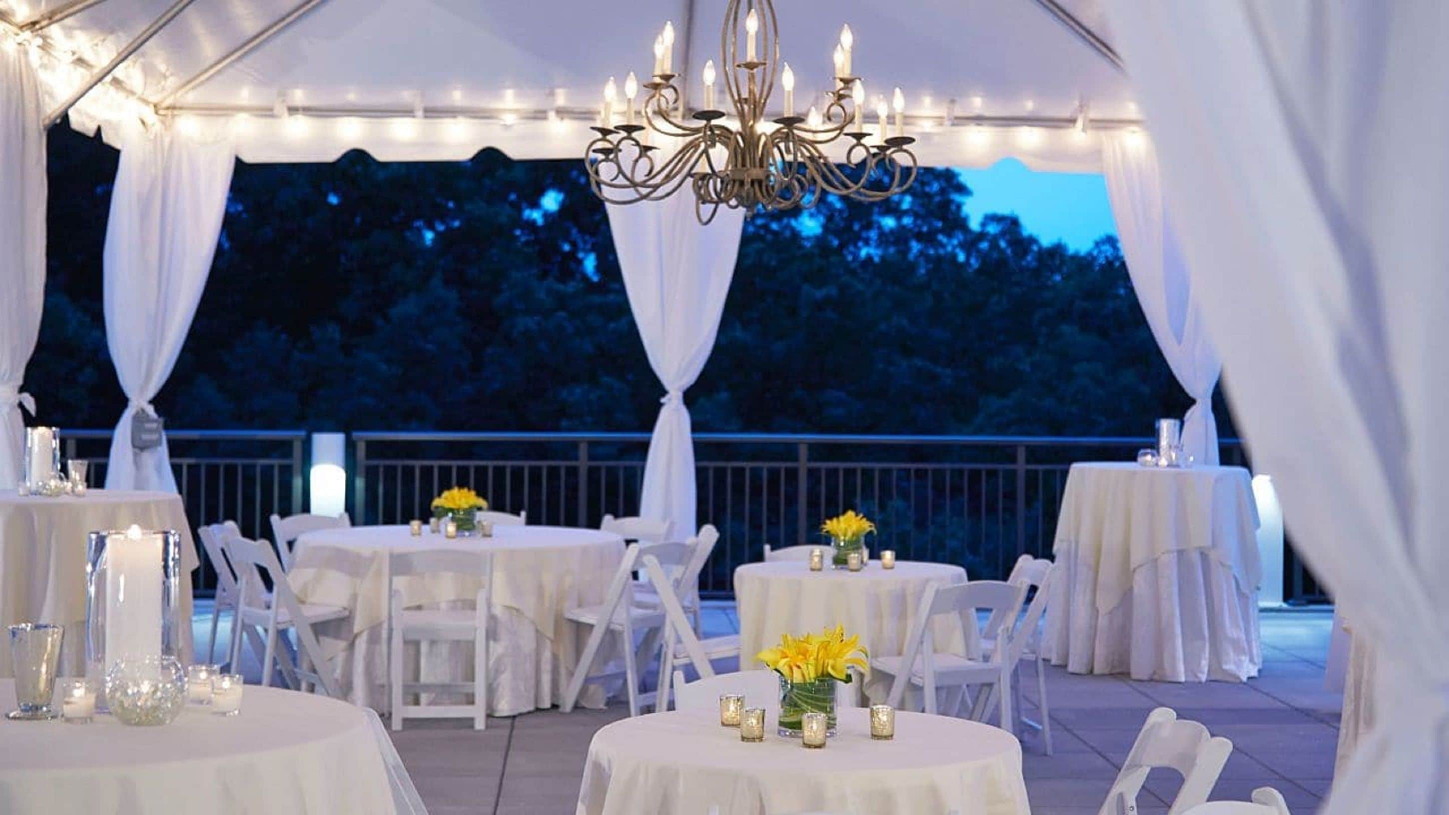 outdoor banquet area